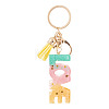 Alloy & Resin Tassel Keychainss AJEW-TADJ0001-20G-07-1