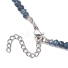 Dyed Natural Malaysia Jade Faceted Rondelle & Round Imitation Pearl & Brass Cross Beaded Necklaces NJEW-JN05835-4