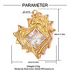 304 Stainless Steel with Crystal Rhinestone Pendants RB-OY001-43G-2