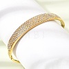304 Stainless Steel Crystal Rhinestone Hinged Cuff Bangles for Women SA-CBAF851-02G-3