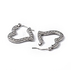304 Stainless Steel Heart Hoop Earrings for Women EJEW-I284-12P-2