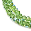 Electroplate Transparent Glass Beads Strands EGLA-B011-08A-AB05-3