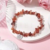 Natural Red Agate Stretch Bracelets BJEW-JB11147-05-2
