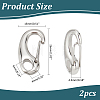 304 Stainless Steel Key Ring Connection Clasps Belt Clip for Keys 26x12.5x6mm STAS-PH0002-24P-2