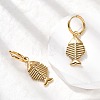 304 Stainless Steel Fish Hoop Earrings EJEW-K268-42G-3