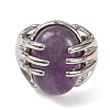 Oval Natural Amethyst Finger Ring G-Q184-06G-P-2