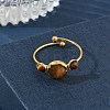 Natural Tiger Eye Adjustable Finger Rings for Women RJEW-A101-01G-02-2