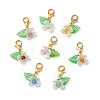 Flower ABS Plastic Imitation Pearl & Acrylic Pendant Decorations HJEW-JM02988-01-2