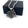 Vintage European Style 304 Stainless Steel Double Dragon Pendant Necklaces for Men GQ0612-4