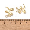 Brass with Clear Cubic Zirconia Stud Earring Findings KK-G499-03G-3