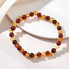 Natural Amber Beaded Stretch Bracelets for Women Men BJEW-JB13648-1