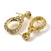 Rack Plating Brass with Cubic Zirconia Stud Earrings Finding KK-Z085-01G-2