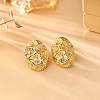 Brass Micro Pave Cubic Zirconia Stud Earrings WG8AE94-01-1