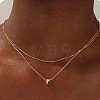 Brass Double Layer Small Letter Pendant Necklaces for Women WG025FC-22-1