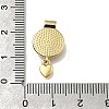 Brass Pave Natural White Shell Flat Round with Heart Pendants KK-C090-37G-08-2