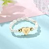 Natural Freshwater Pearl & 304 Stainless Steel Bead Finger Rings RJEW-FS00001-22-4