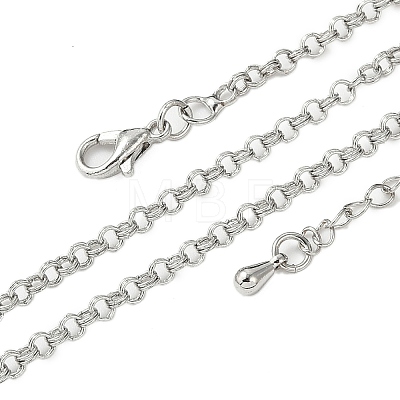 Brass Double Link Chains Necklaces for Women NJEW-D302-37P-1