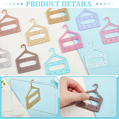   20Pcs 10 Colors 8-Hole Mini Glitter Acrylic Earring Hanger EDIS-PH0001-82-1
