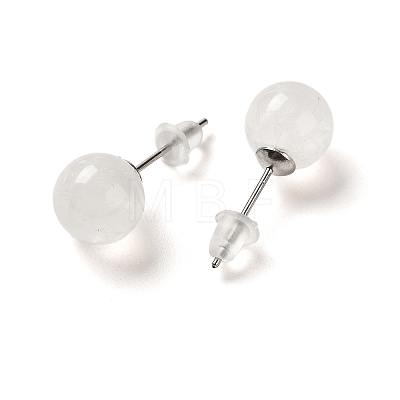 Natural Quartz Crystal Stud Earrings G-B075-02P-03-1