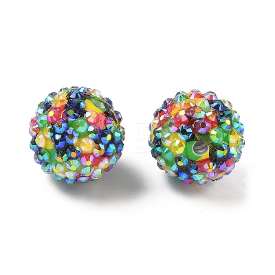 Round Resin Rhinestone Beads OACR-Z035-02E-1