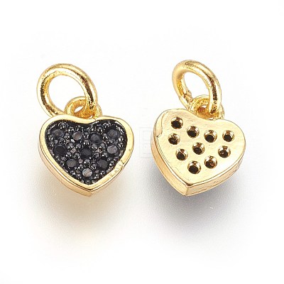 Brass Micro Pave Cubic Zirconia Charms ZIRC-G150-03A-1