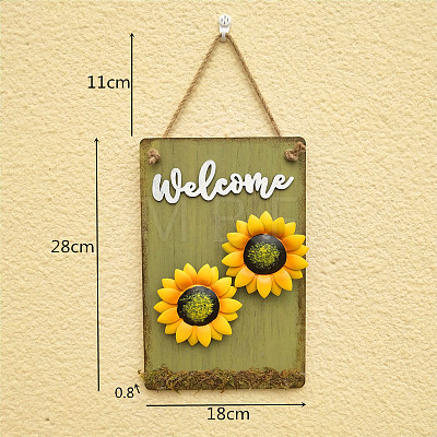 Flower Welcome Door Summer Hanger Door Sign PW-WGD5B05-04-1