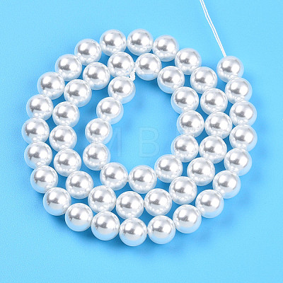 Baking Painted Pearlized Glass Pearl Bead Strands HY-N002-8mm-A12-1