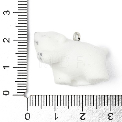 Flocky Opaque Resin Pendants RESI-G105-06C-1