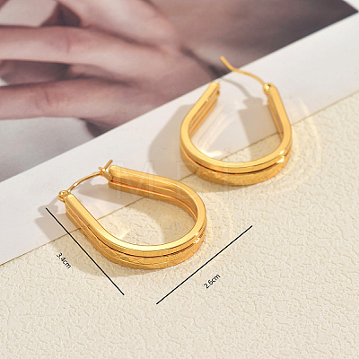 U-Shaped Stainless Steel Hoop Earrings VF2558-1