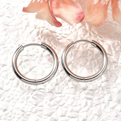 304 Stainless Steel Hoop Earrings for Women EJEW-M068-15E-P-1