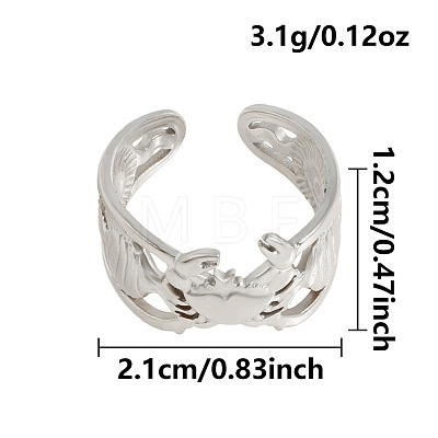 Ocean Animals 304 Stainless Steel Cuff Open Rings OU3325-4-1