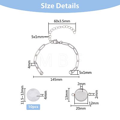 Unicraftale DIY Blank Dome Flat Round Link Bracelet Making Kit DIY-UN0004-53-1