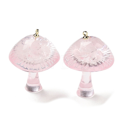 Luminous Epoxy Resin Mushroom Pendants RESI-C054-01D-1