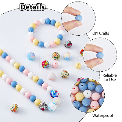 HOBBIESAY 10 Style Food Grade Eco-Friendly Silicone Beads SIL-HY0001-18-1