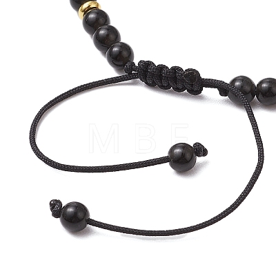 Natural Obsidian Braided Bead Bracelets BJEW-JB11241-05-1