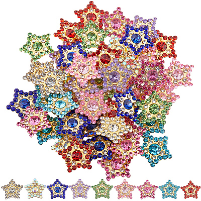 Gorgecraft 108Pcs 9 Colors Star Sew on Rhinestone OACR-GF0001-13-1