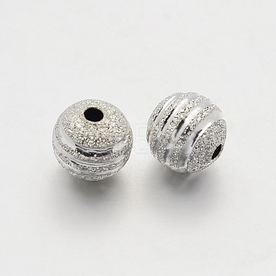 Textured Round Brass Beads LS-KK-N0061-01S-6mm-1