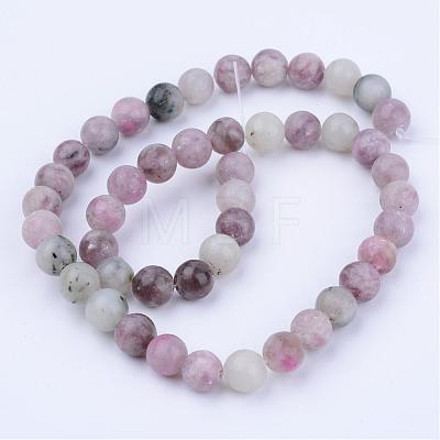 Natural Lilac Jade Beads Strands G-Q462-6mm-29-1