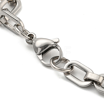 Two Tone 304 Stainless Steel Oval Link Chain Bracelet BJEW-B078-02GP-1