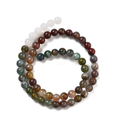 Natural Grey Agate and Indian Agate Beads Strands G-B095-A05-02-1