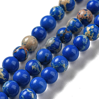 Synthetic Imperial Jasper Dyed Beads Strands G-D077-A01-02A-1