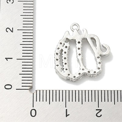 Rack Plating Brass Micro Pave Cubic Zirconia Pendants KK-L224-053P-1