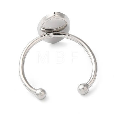 304 Stainless Steel Open Cuff Ring Components STAS-I306-04P-1