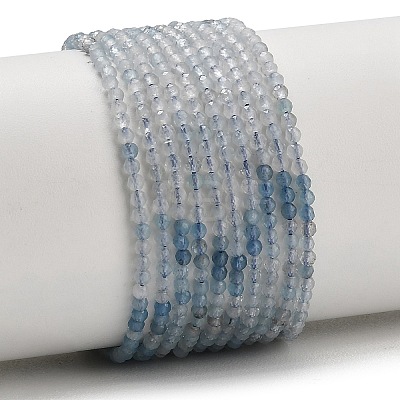 Gradient Color Natural Devil Blue Aquamarine Beads Strands G-NH0072-B01-2mm-1