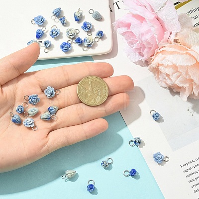 30Pcs 3 Styles Synthetic Shell Pendants PALLOY-YW00133-1