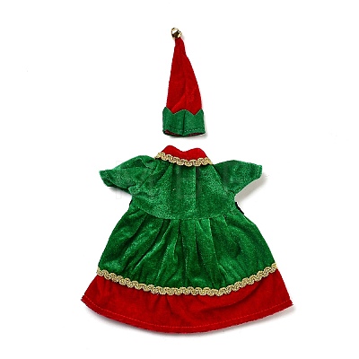 Christmas Clothes Felt Cloth & Iron Wine Bottle Cover Decoration DJEW-K027-02D-1