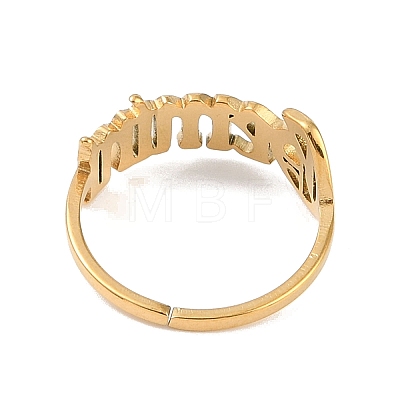 Ion Plating(IP) 304 Stainless Steel Constellation Open Cuff Ring for Women RJEW-C097-01G-10-1