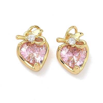 Brass Micro Pave Cubic Zirconia Pendants KK-A291-10G-1