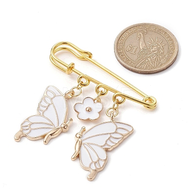 Butterfly & Flower Charm Alloy Enamel Brooches for Women JEWB-BR00144-02-1