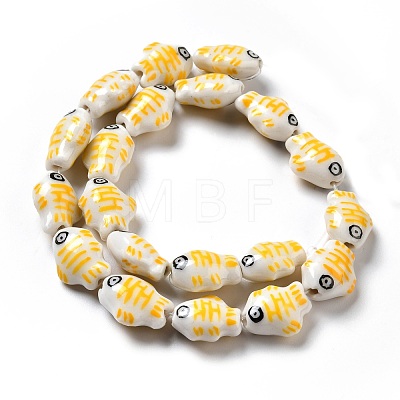Handmade Printed Porcelain Beads PORC-F005-03B-1